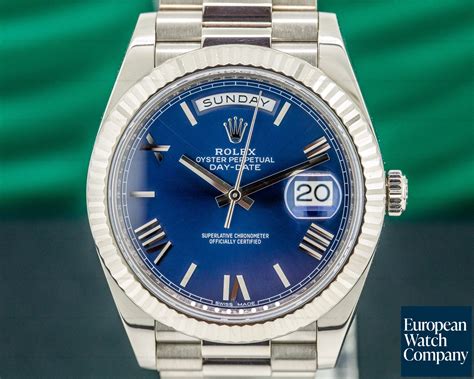 rolex day-date white gold blue dial